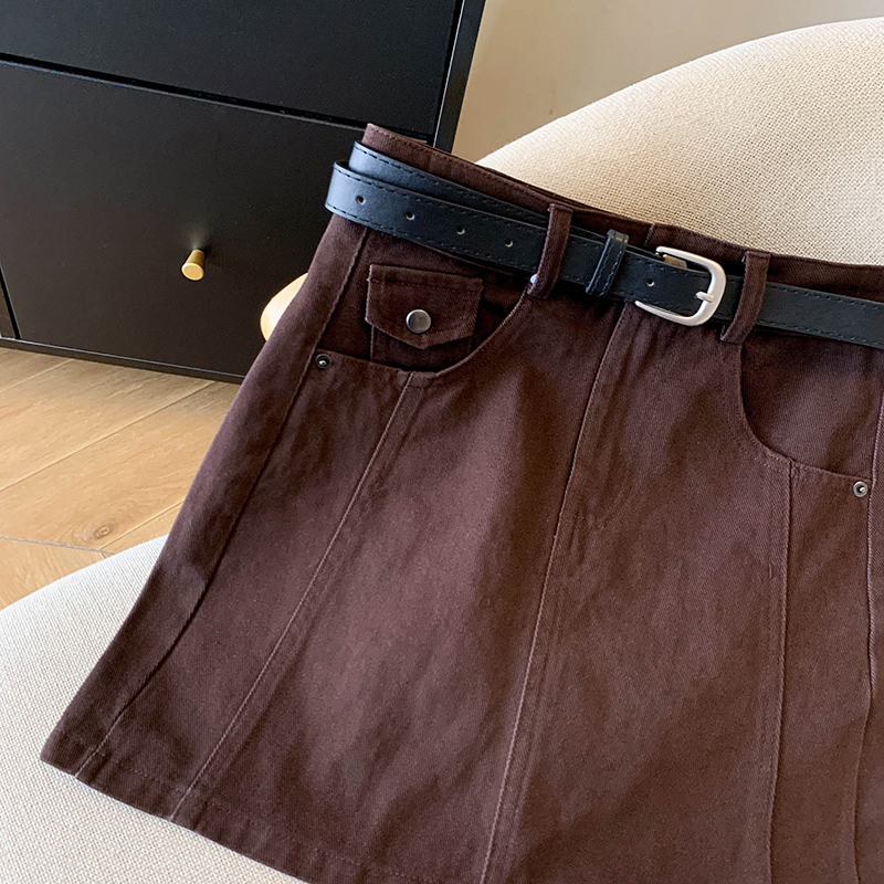 High waist all-match autumn and winter skirt for women