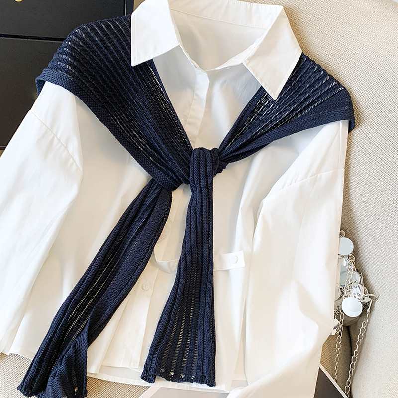 Outside the ride shawl loose shirt 2pcs set for women
