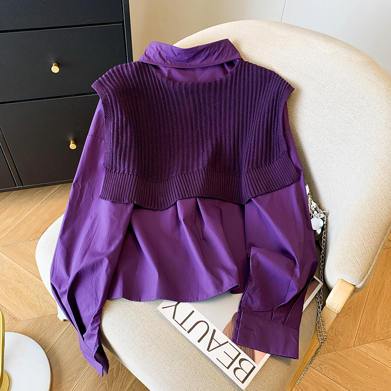 Outside the ride shawl loose shirt 2pcs set for women
