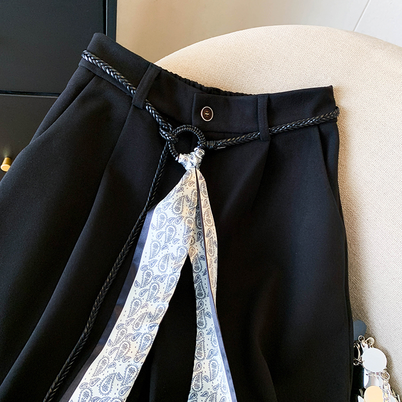 Pure casual pants high waist suit pants for women