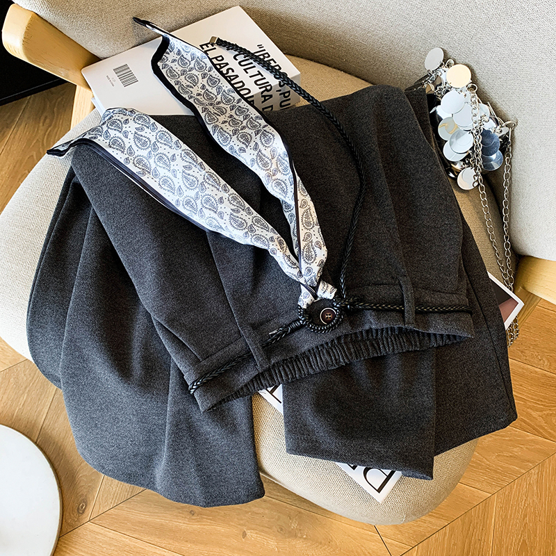 Pure casual pants high waist suit pants for women