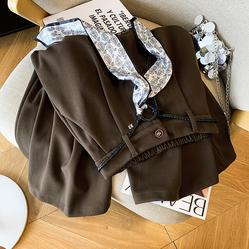 Pure casual pants high waist suit pants for women