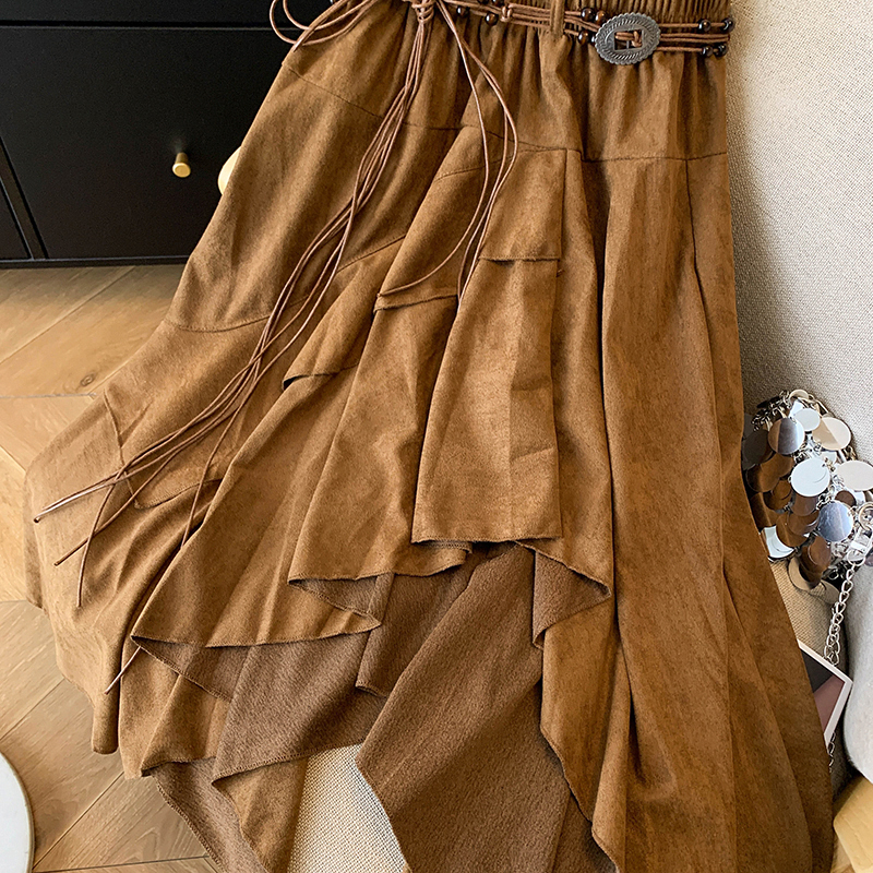 Lotus leaf edges thick and disorderly skirt for women