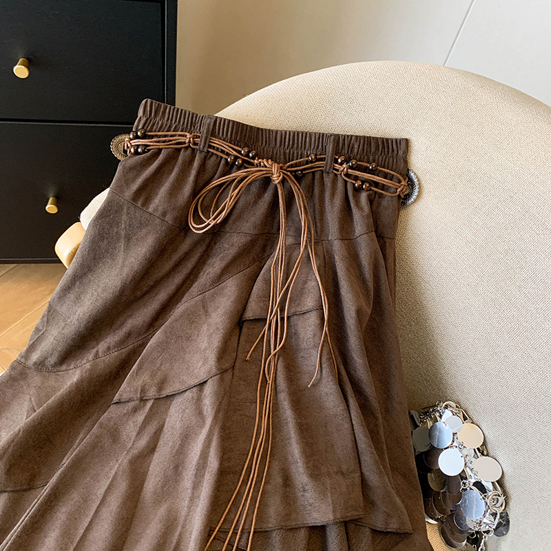 Lotus leaf edges thick and disorderly skirt for women