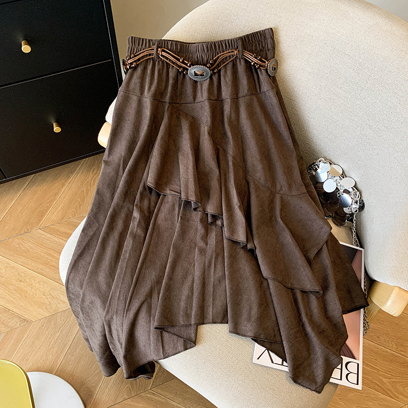 Lotus leaf edges thick and disorderly skirt for women