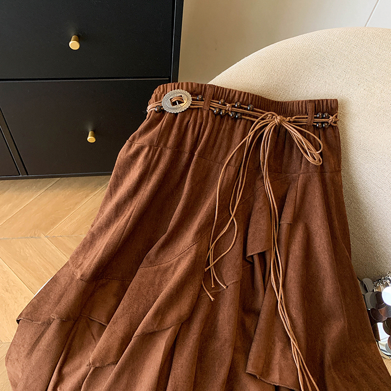 Lotus leaf edges thick and disorderly skirt for women