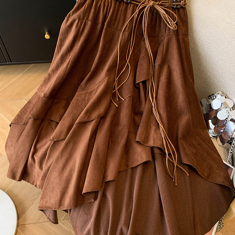 Lotus leaf edges thick and disorderly skirt for women