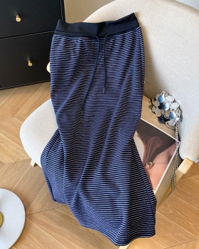 All-match long skirt stripe long dress for women
