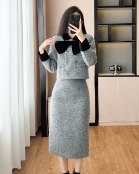 Thick jacket plus cotton skirt 2pcs set for women