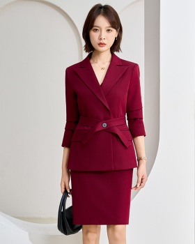 Slim temperament business suit commuting autumn coat 3pcs set
