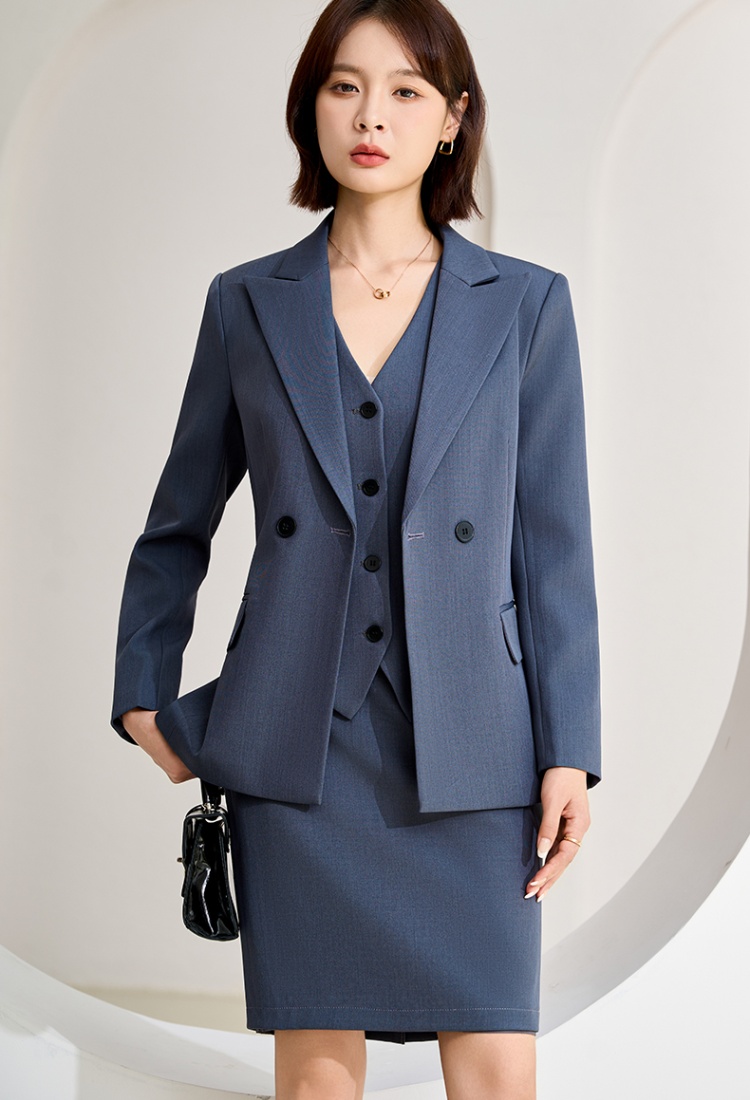 Slim temperament business suit commuting autumn coat 3pcs set