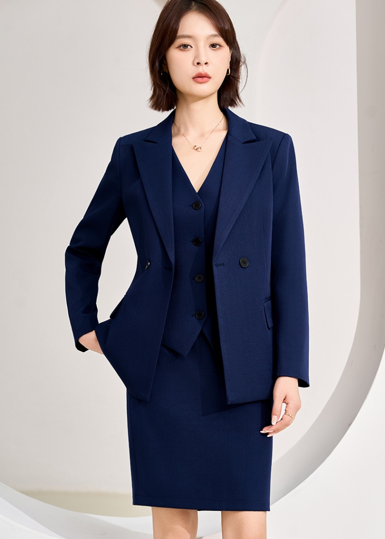 Slim temperament business suit commuting autumn coat 3pcs set