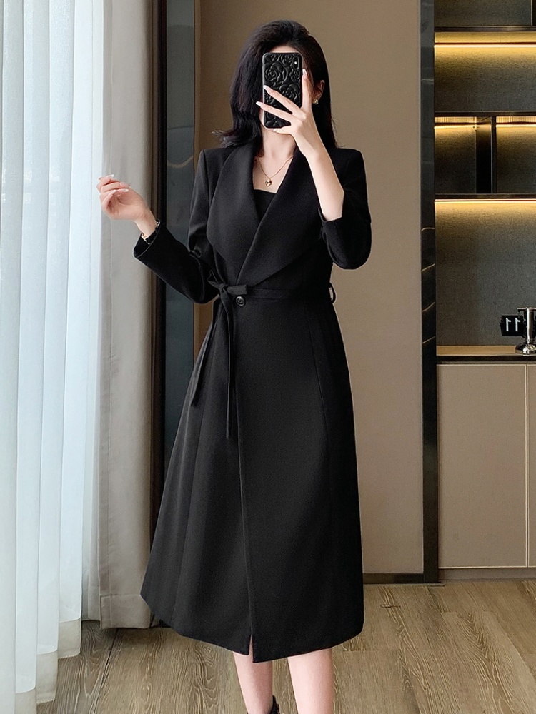 Autumn and winter long coat temperament tops for women