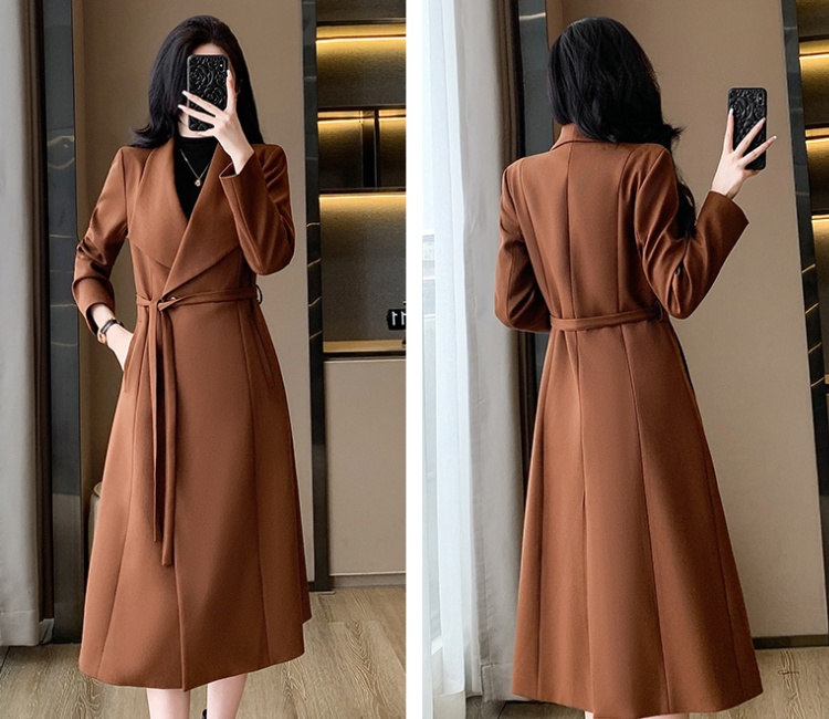 Autumn and winter long coat temperament tops for women