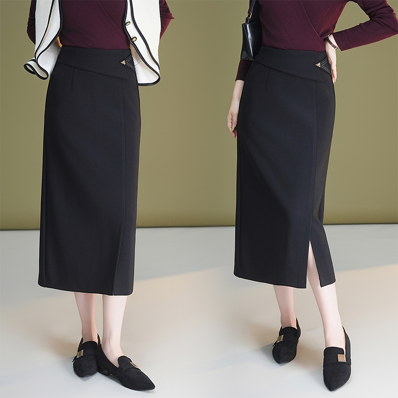 Long loose elasticity high waist slim skirt for women