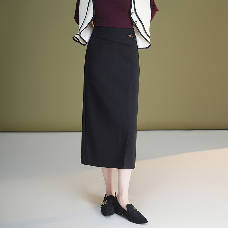 Long loose elasticity high waist slim skirt for women