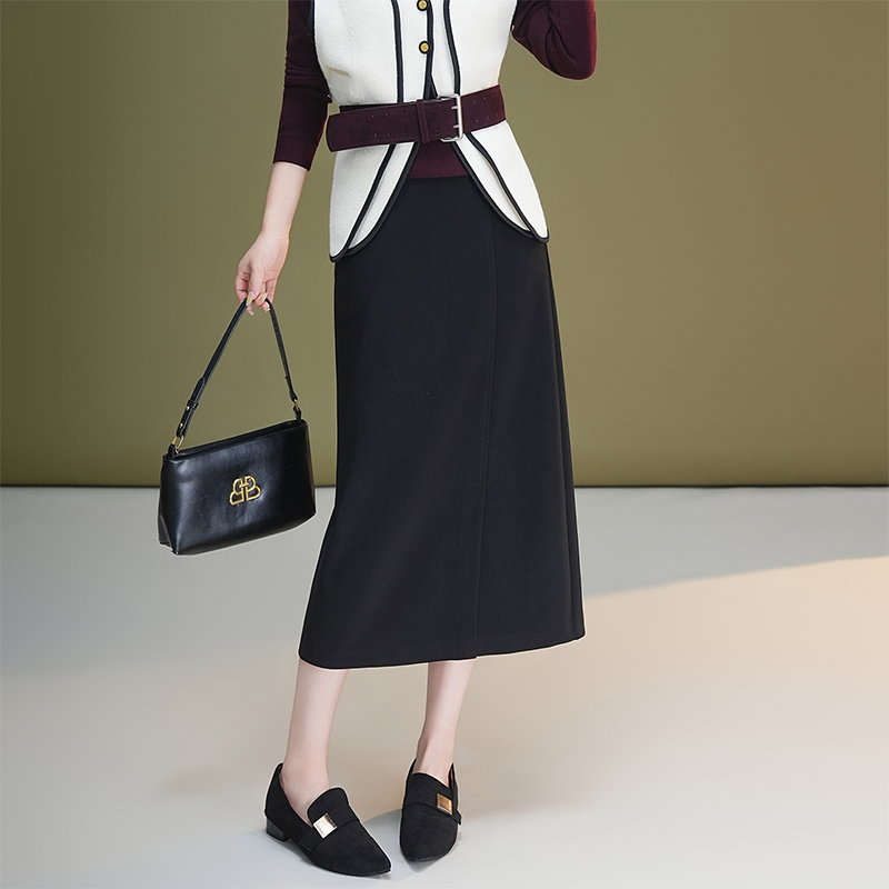 Long loose elasticity high waist slim skirt for women