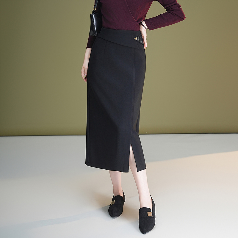 Long loose elasticity high waist slim skirt for women