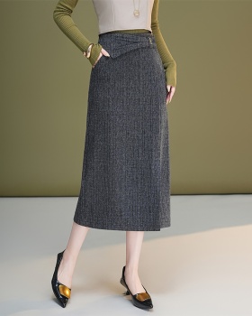 Autumn split one step skirt package hip slim skirt