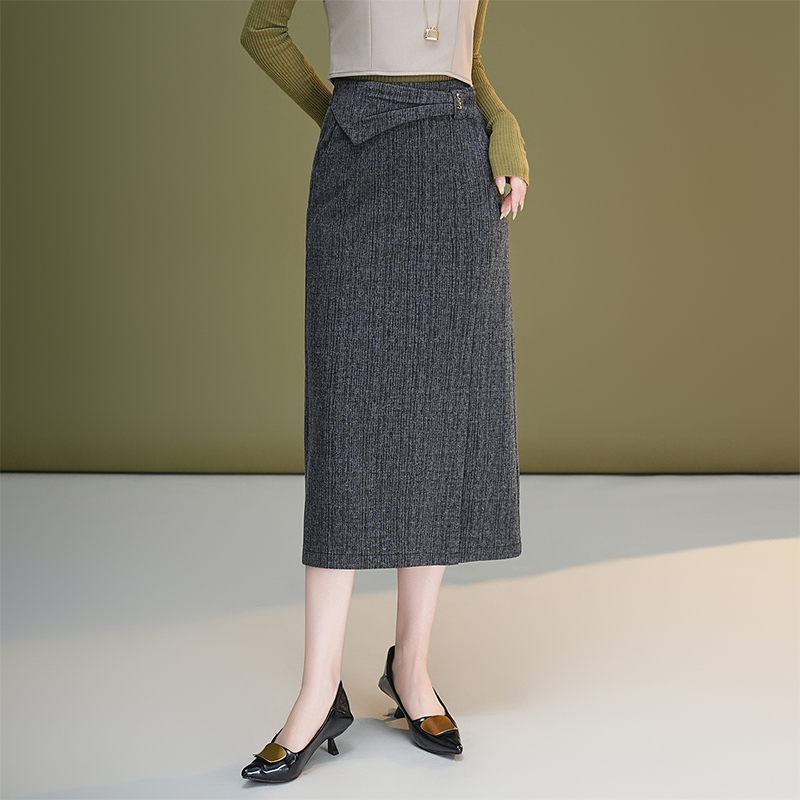 Autumn split one step skirt package hip slim skirt