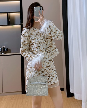 Elmo sequins chanelstyle skirt autumn ladies jacket 2pcs set