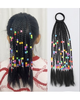Beads child braid horsetail weave hair accessories