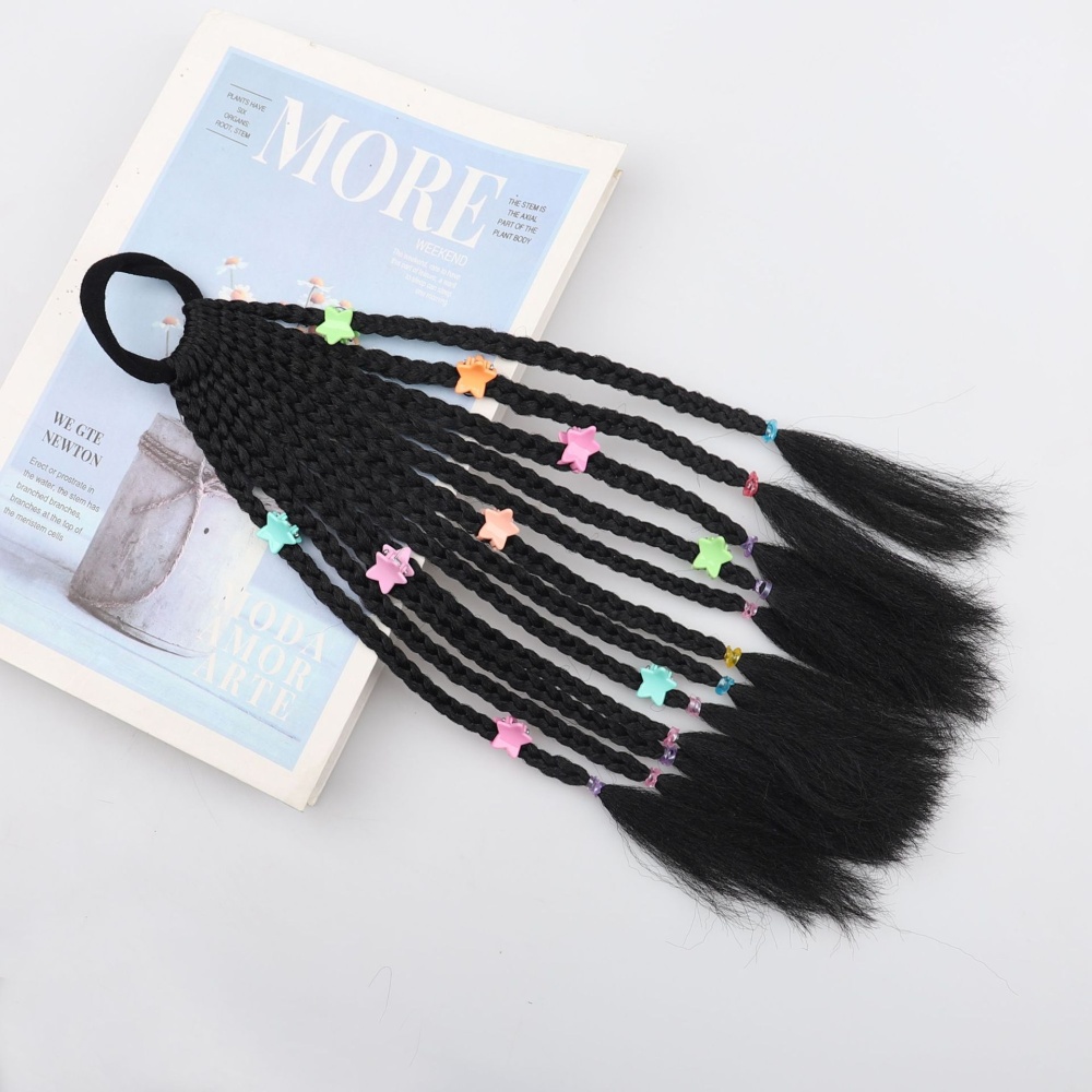 Beads child braid horsetail weave hair accessories