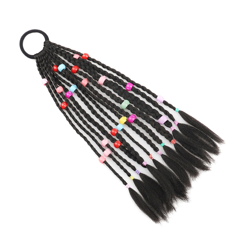 Beads child braid horsetail weave hair accessories