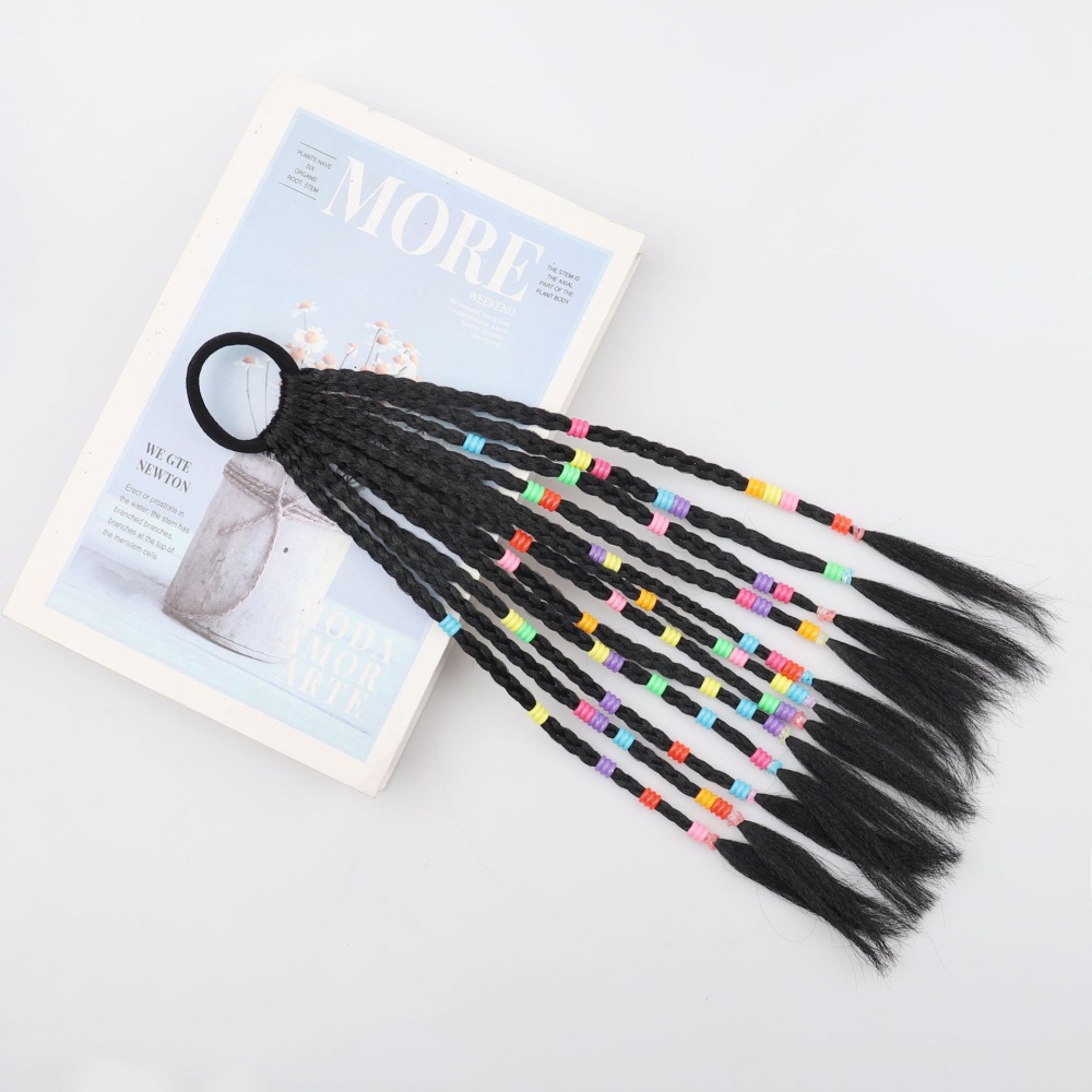 Beads child braid horsetail weave hair accessories