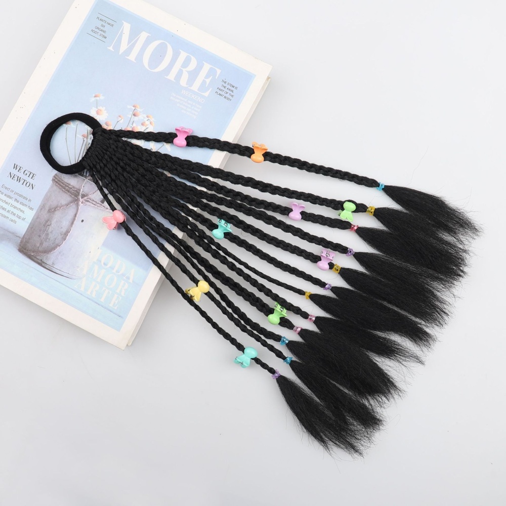 Beads child braid horsetail weave hair accessories