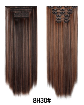 Long hairpiece straight hair 6pcs set for women