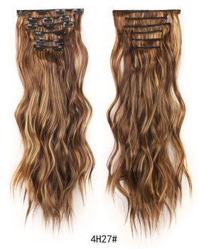 European style hair extension waves pattern wig 6pcs set