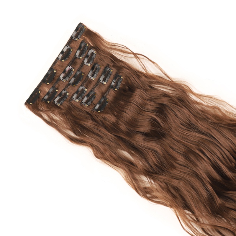European style hair extension waves pattern wig 6pcs set