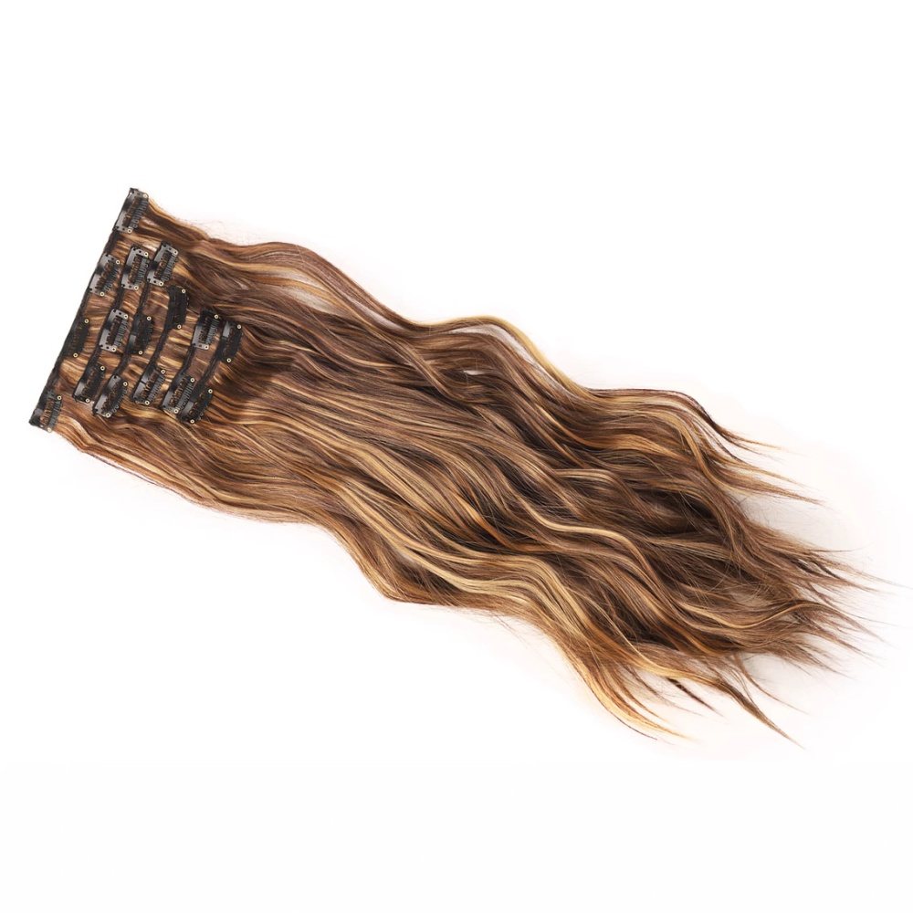 European style hair extension waves pattern wig 6pcs set