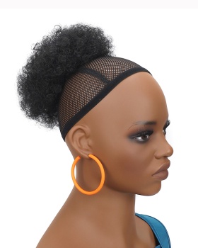 Fiber ring chignon fluffy curly hair