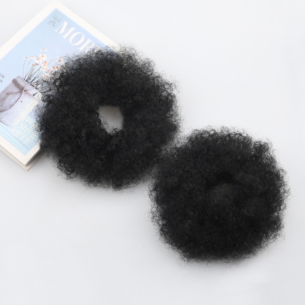 Fiber ring chignon fluffy curly hair