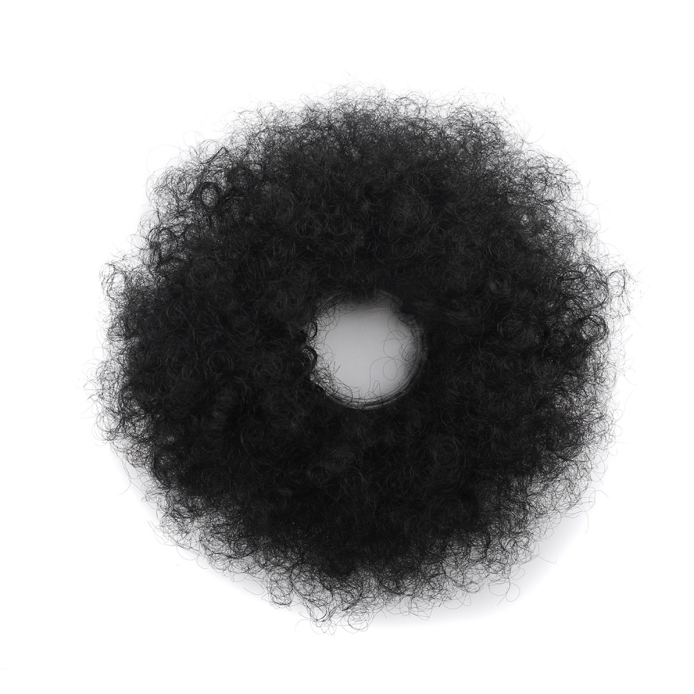 Fiber ring chignon fluffy curly hair