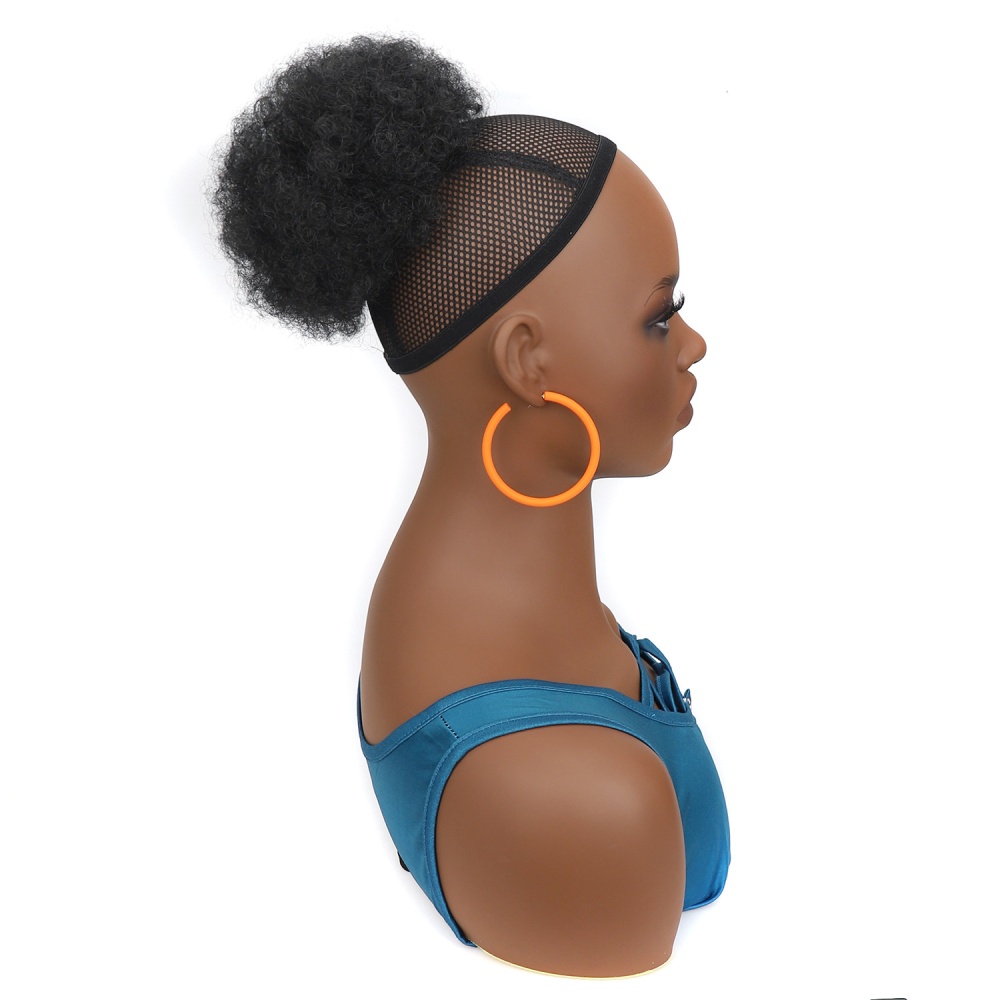 Fiber ring chignon fluffy curly hair