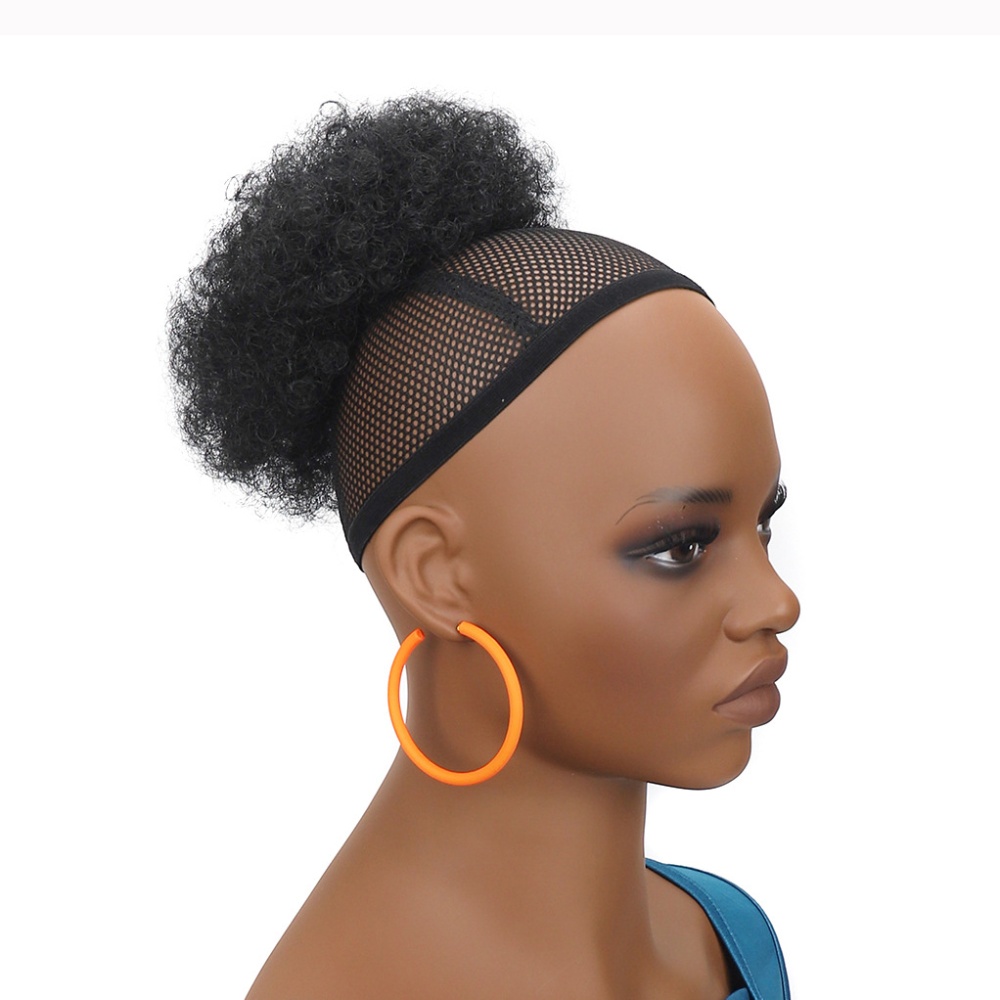 Fiber ring chignon fluffy curly hair