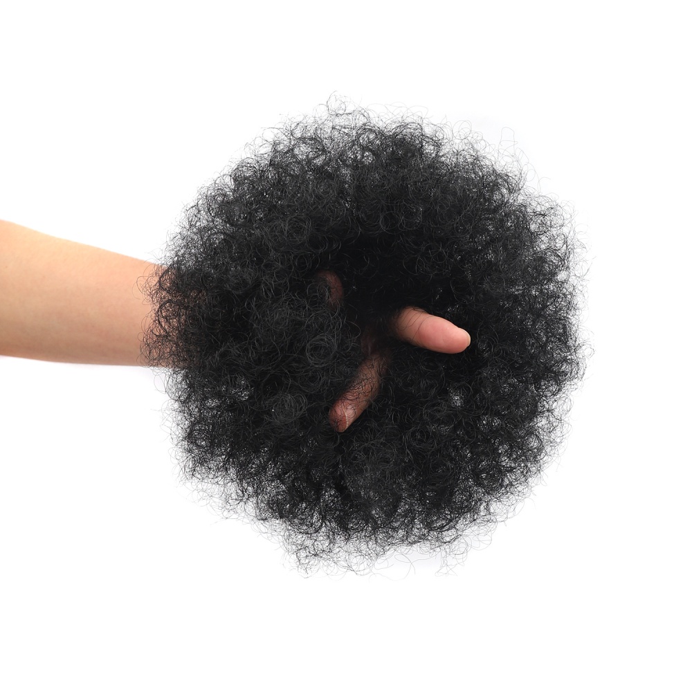 Fiber ring chignon fluffy curly hair