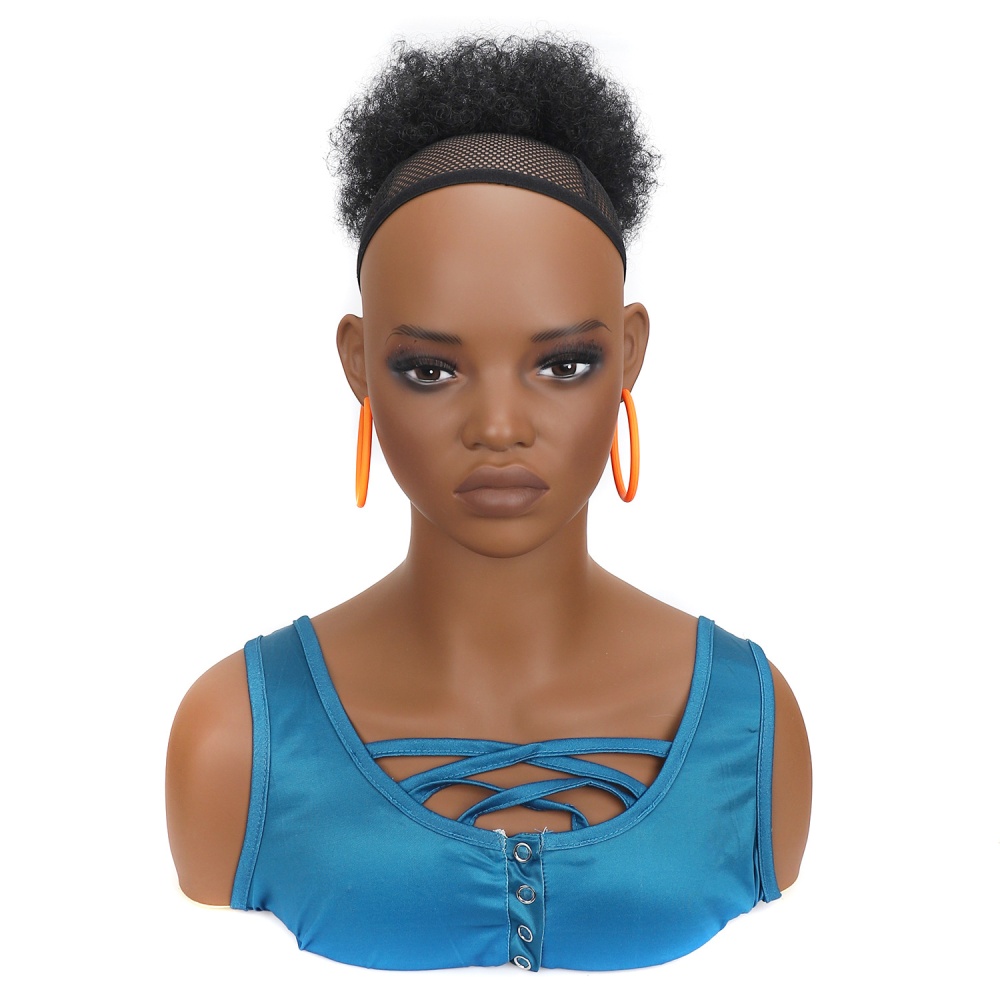 Fiber ring chignon fluffy curly hair