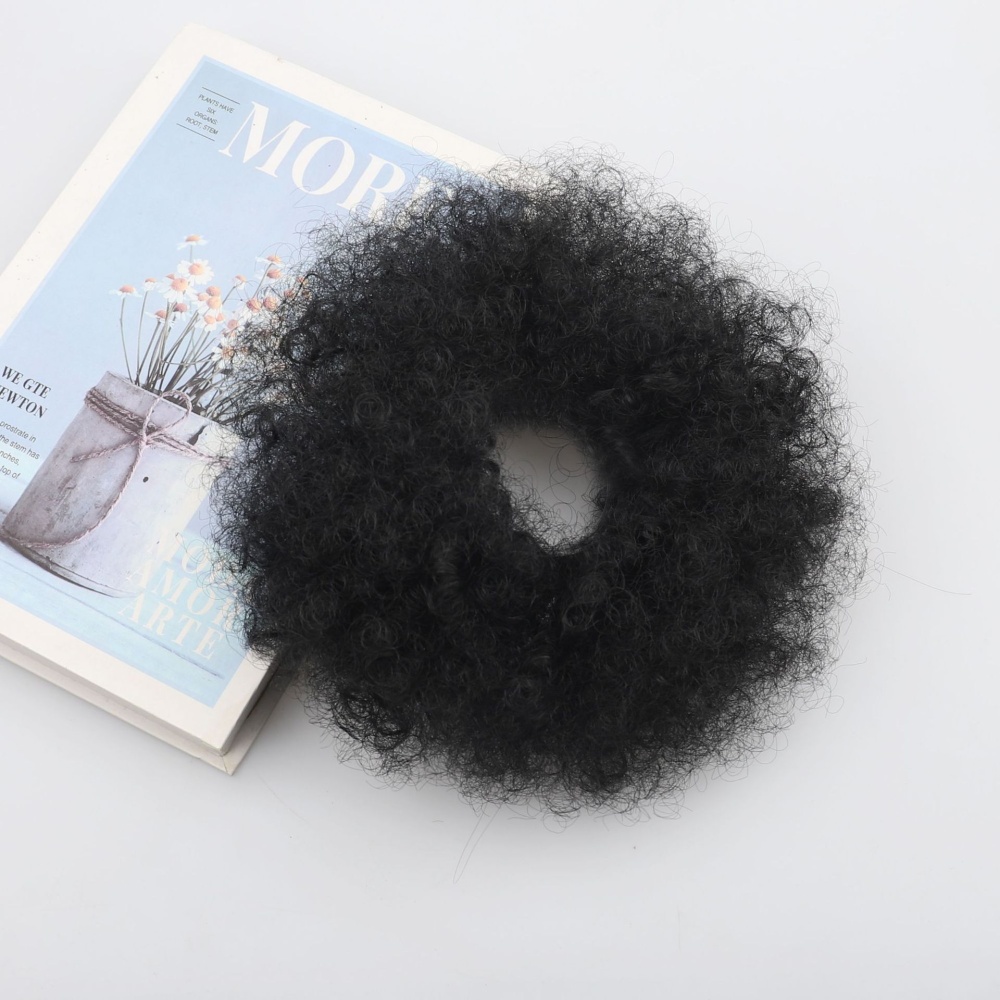 Fiber ring chignon fluffy curly hair