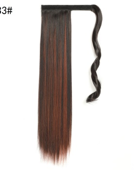 Long fiber straight hair horsetail velcro wig