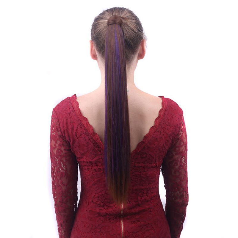 Long fiber straight hair European style velcro wig