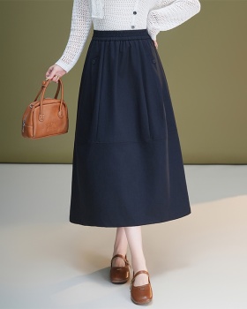 A-line loose bud skirt high waist long puff skirt for women