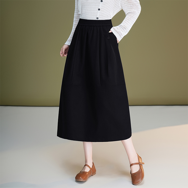 A-line loose bud skirt high waist long puff skirt for women