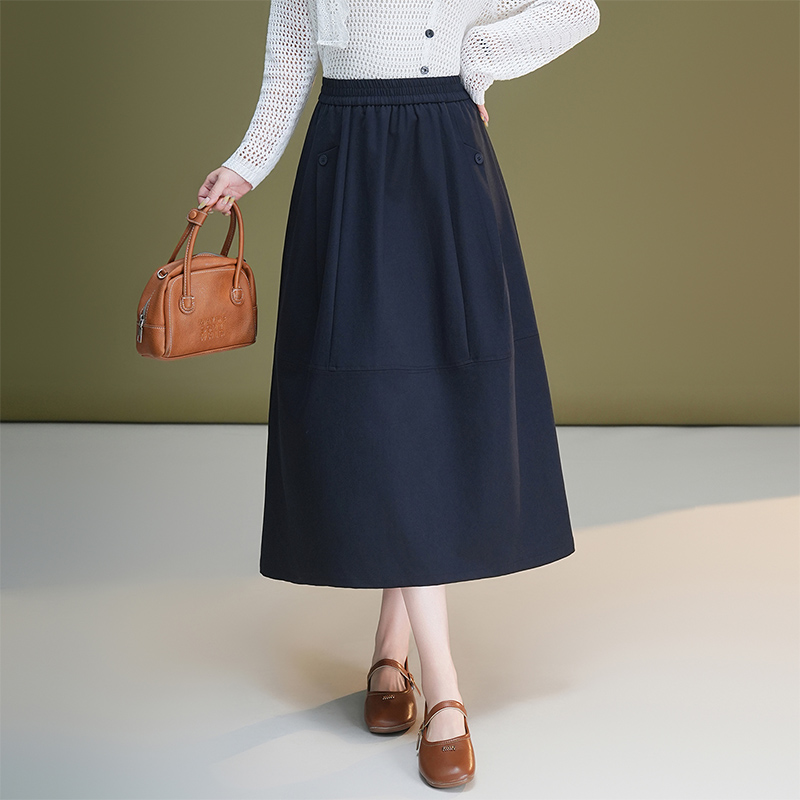 A-line loose bud skirt high waist long puff skirt for women