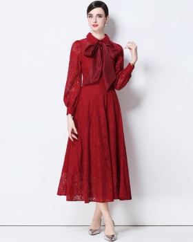 Silk high waist dress frenum long dress for women