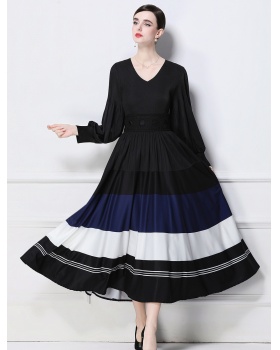 Pinched waist long sleeve Pleats Please dress