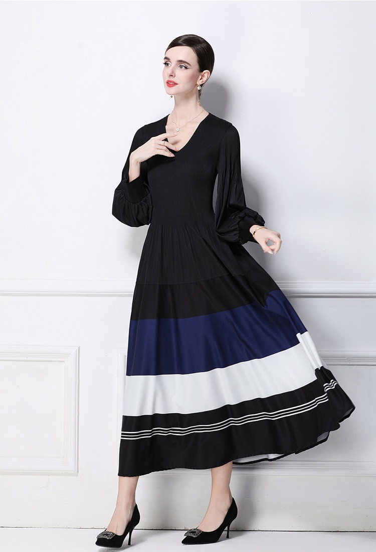 Pinched waist long sleeve Pleats Please dress